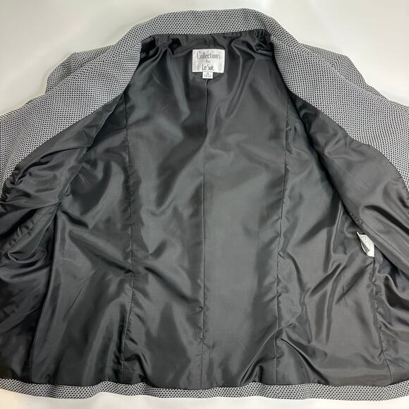 NWT Collections for Le Suit Blazer Suit Jacket Womens Size 16 Career Black/White - Picture 10 of 11